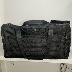 Lug Trolley Duffel Bag in Midnight Black (paw charm included)